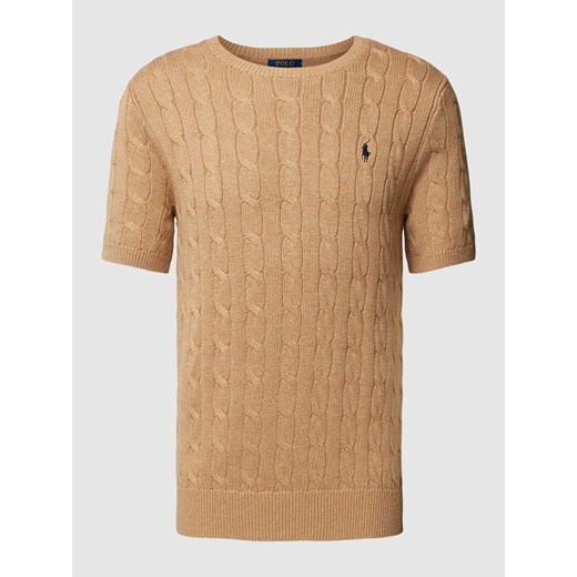 Bluzka z dzianiny ze ściegiem warkoczowym ze sklepu Peek&Cloppenburg  w kategorii T-shirty męskie - zdjęcie 168331057