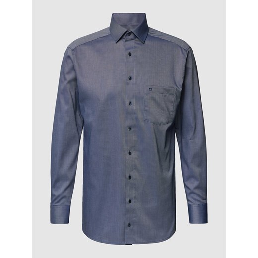 Koszula biznesowa o kroju modern fit z wyhaftowanym logo model ‘Global’ ze sklepu Peek&Cloppenburg  w kategorii Koszule męskie - zdjęcie 168332798