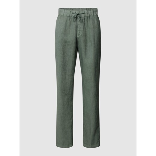 Spodnie lniane z elastycznym pasem model ‘PANTALACCIO’ ze sklepu Peek&Cloppenburg  w kategorii Spodnie męskie - zdjęcie 168333047