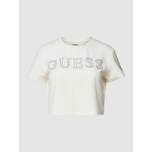 T-shirt krótki z obszyciem kamieniami stras model ‘COUTURE’ ze sklepu Peek&Cloppenburg  w kategorii Bluzki damskie - zdjęcie 168333275