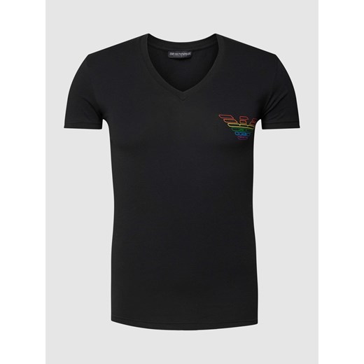 T-shirt z dekoltem w serek model ‘RAINBOW LOGO’ ze sklepu Peek&Cloppenburg  w kategorii T-shirty męskie - zdjęcie 168333487
