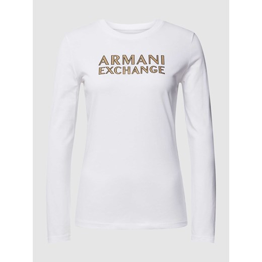 Bluzka z długim rękawem i nadrukiem z logo Armani Exchange S Peek&Cloppenburg  wyprzedaż