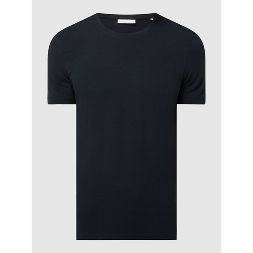 T-shirt z prążkowanym okrągłym dekoltem ze sklepu Peek&Cloppenburg  w kategorii T-shirty męskie - zdjęcie 168340697