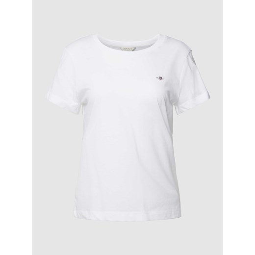 T-shirt z wyhaftowanym logo model ‘SHIELD’ ze sklepu Peek&Cloppenburg  w kategorii Bluzki damskie - zdjęcie 168343438
