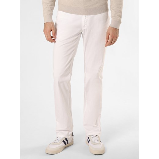 BRAX Spodnie - Cadiz Mężczyźni Bawełna biały jednolity ze sklepu vangraaf w kategorii Spodnie męskie - zdjęcie 168347328