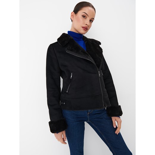 Mohito - Kurtka z kożuchem - Czarny Mohito 38 Mohito