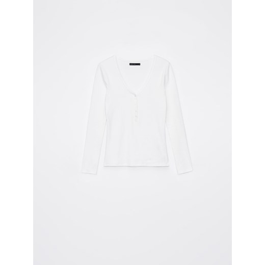 Mohito - Bawełniana bluzka - kremowy ze sklepu Mohito w kategorii Bluzki damskie - zdjęcie 168348465