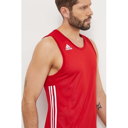 adidas Performance t-shirt treningowy Speed Reversible kolor czerwony DY6595 ze sklepu ANSWEAR.com w kategorii T-shirty męskie - zdjęcie 168375395