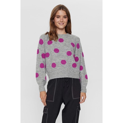 NÜMPH Sweter &quot;Ellen&quot; w kolorze szaro-fioletowym ze sklepu Limango Polska w kategorii Swetry damskie - zdjęcie 168377079
