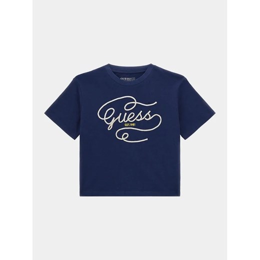 Guess T-Shirt J4RI18 K8HM4 Granatowy Regular Fit ze sklepu MODIVO w kategorii Bluzki dziewczęce - zdjęcie 168379417