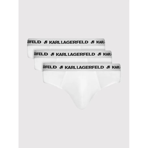 KARL LAGERFELD Komplet 3 par slipów Logo 211M2103 Biały ze sklepu MODIVO w kategorii Majtki męskie - zdjęcie 168379429
