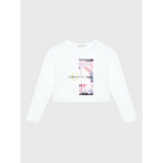 Calvin Klein Jeans Bluzka Polaroid IG0IG01805 Biały Regular Fit 12Y MODIVO