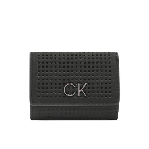 Calvin Klein Mały Portfel Damski Re-Lock Trifold Xxs Perf K60K610662 Czarny Calvin Klein uniwersalny promocyjna cena MODIVO