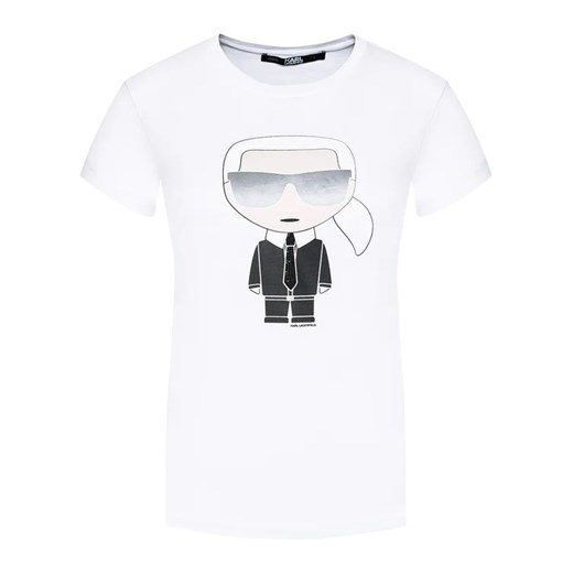 KARL LAGERFELD T-Shirt Ikonik Karl 210W1721 Biały Regular Fit Karl Lagerfeld XS MODIVO