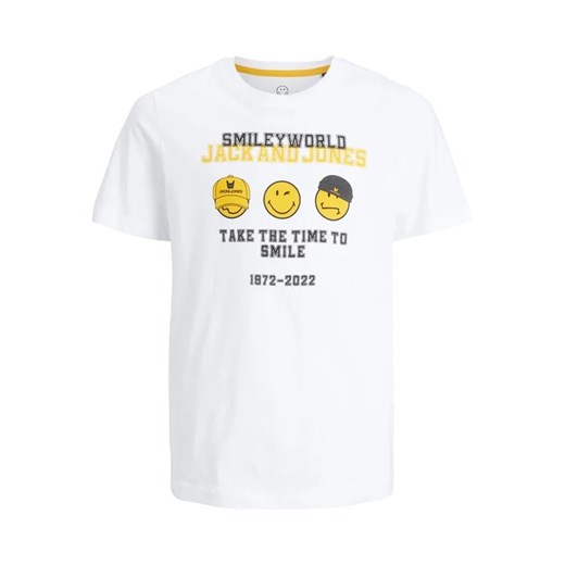 Jack&Jones Junior T-Shirt SMILEY WORLD 12223445 Biały Regular Fit ze sklepu MODIVO w kategorii T-shirty chłopięce - zdjęcie 168382876