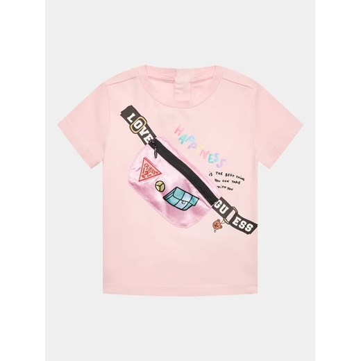 Guess T-Shirt K3YI04 K6YW1 Różowy Regular Fit ze sklepu MODIVO w kategorii Bluzki dziewczęce - zdjęcie 168383327