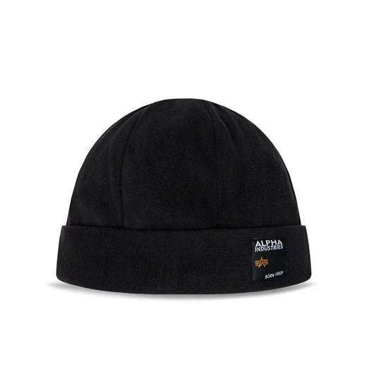 Alpha Industries Czapka Label Fleece Beanie 118937 Czarny ze sklepu MODIVO w kategorii Czapki zimowe męskie - zdjęcie 168389909