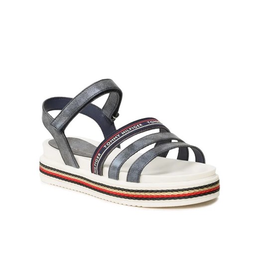 Tommy Hilfiger Sandały Platform Velcro Sandal T3A2-32763-0568 S Granatowy Tommy Hilfiger 37 okazja MODIVO