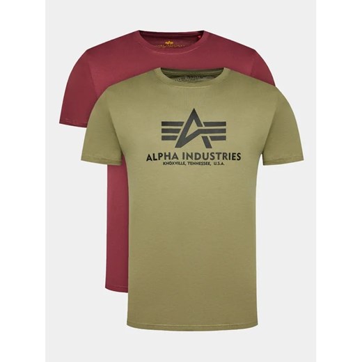 Alpha Industries Komplet 2 t-shirtów Basic 106524 Kolorowy Regular Fit Alpha Industries M MODIVO