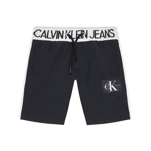 Calvin Klein Jeans Szorty sportowe Punto Fabric Mix Jogger IB0IB00794 Czarny 10Y promocja MODIVO