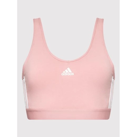 adidas Biustonosz sportowy Essentials 3-Stripes HF7229 Różowy M MODIVO