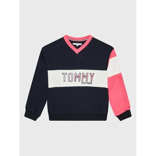 Tommy Hilfiger Bluza Colorblock KG0KG06657 Granatowy Regular Fit ze sklepu MODIVO w kategorii Bluzy chłopięce - zdjęcie 168393419