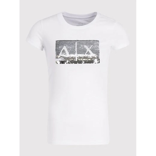 Armani Exchange T-Shirt 8NYTDL YJ73Z 6110 Biały Slim Fit Armani Exchange XS promocyjna cena MODIVO