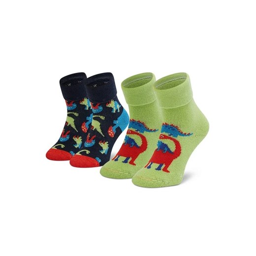 Happy Socks Zestaw 2 par wysokich skarpet dziecięcych KDIN45-6500 Kolorowy Happy Socks 6M MODIVO