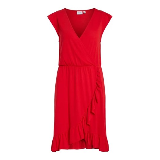 Vila Sukienka codzienna Mooney 14085633 Czerwony Regular Fit ze sklepu MODIVO w kategorii Sukienki - zdjęcie 168395495