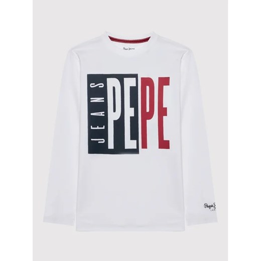 Pepe Jeans Bluzka Aaron PB503177 Biały Regular Fit ze sklepu MODIVO w kategorii T-shirty chłopięce - zdjęcie 168398058
