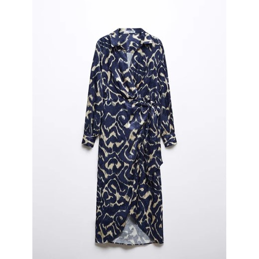 Mango Sukienka koszulowa Blue 57037736 Granatowy Regular Fit Mango M okazyjna cena MODIVO