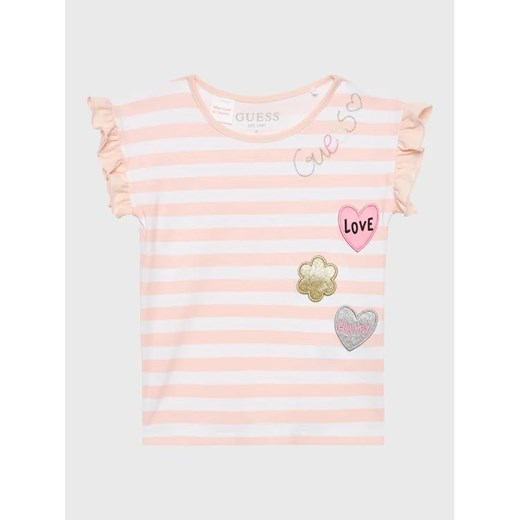 Guess T-Shirt K3GI13 K6YW0 Różowy Regular Fit ze sklepu MODIVO w kategorii Bluzki dziewczęce - zdjęcie 168399866