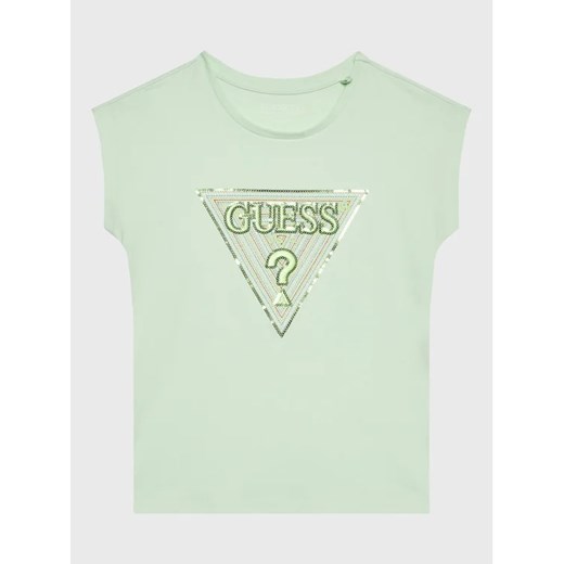 Guess T-Shirt J3GI33 K6YW1 Zielony Boxy Fit ze sklepu MODIVO w kategorii Bluzki dziewczęce - zdjęcie 168401438
