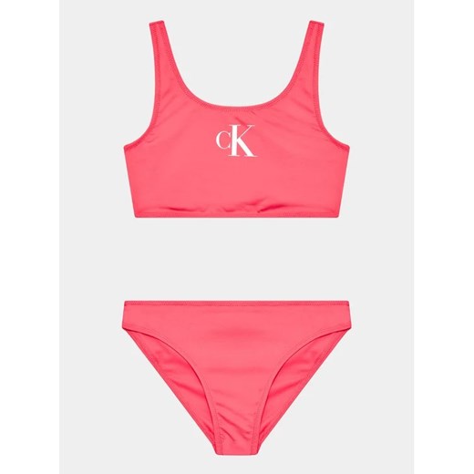 Calvin Klein Swimwear Strój kąpielowy KY0KY00029 Różowy 12_14Y okazyjna cena MODIVO