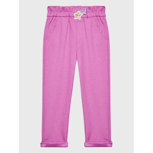 United Colors Of Benetton Spodnie materiałowe 4LAAGF00B Różowy Regular Fit ze sklepu MODIVO w kategorii Spodnie dziewczęce - zdjęcie 168403296