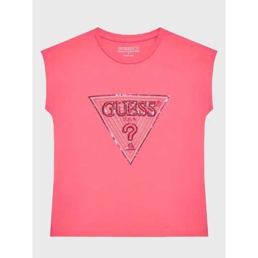 Guess T-Shirt J3GI33 K6YW1 Różowy Boxy Fit Guess 10Y MODIVO