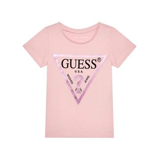 Guess T-Shirt K73I56 K8HM0 Różowy Regular Fit ze sklepu MODIVO w kategorii Koszulki niemowlęce - zdjęcie 168405089