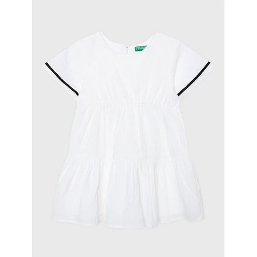 United Colors Of Benetton Sukienka letnia 4O9TGV00P Biały Regular Fit ze sklepu MODIVO w kategorii Sukienki dziewczęce - zdjęcie 168406257
