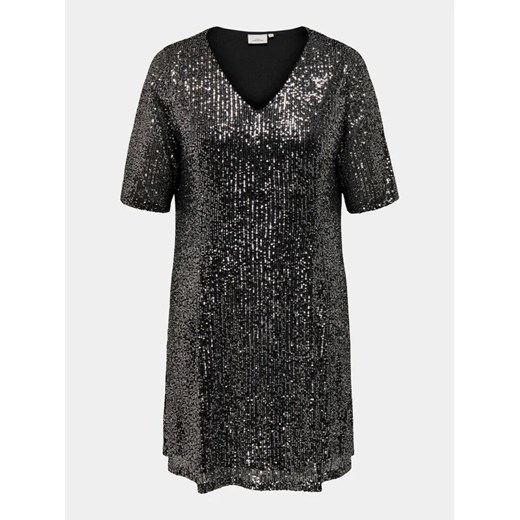 ONLY Carmakoma Sukienka koktajlowa Sparkly 15308045 Czarny Regular Fit 52 okazja MODIVO