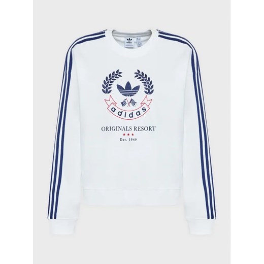 adidas Bluza Graphic HL6558 Biały Loose Fit 30 okazyjna cena MODIVO