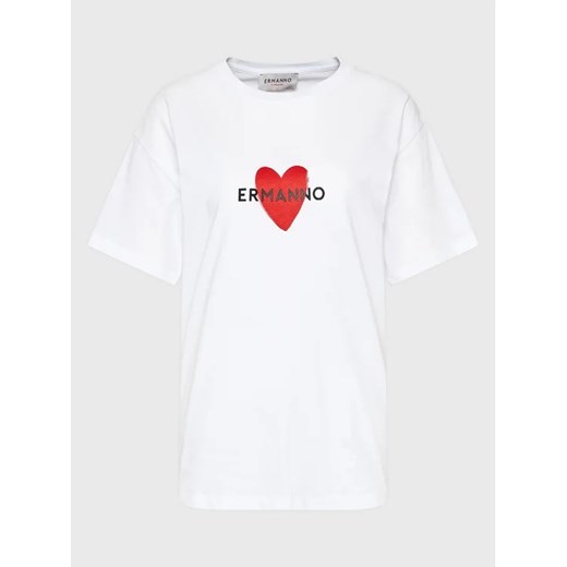 Ermanno Firenze T-Shirt D42EL023EK4 Biały Regular Fit ze sklepu MODIVO w kategorii Bluzki damskie - zdjęcie 168407526