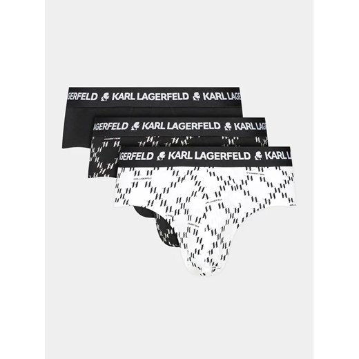 KARL LAGERFELD Komplet 3 par slipów Logo Monogram Brief Set(3Pack) 225M2102 Czarny ze sklepu MODIVO w kategorii Majtki męskie - zdjęcie 168408966