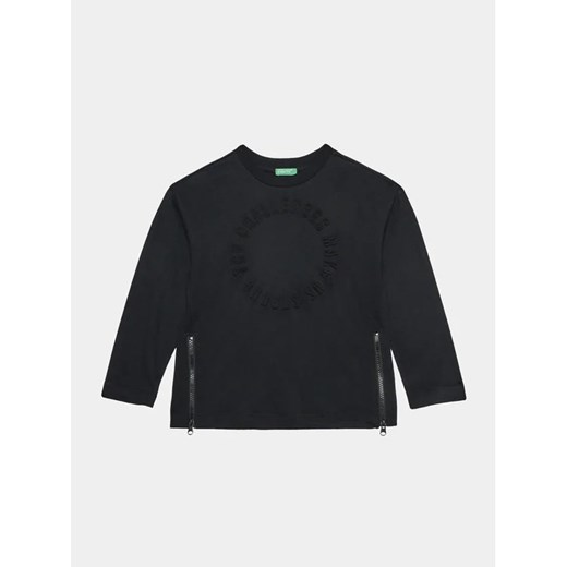 United Colors Of Benetton Bluzka 34MLC10ES Czarny Regular Fit United Colors Of Benetton 140 promocyjna cena MODIVO
