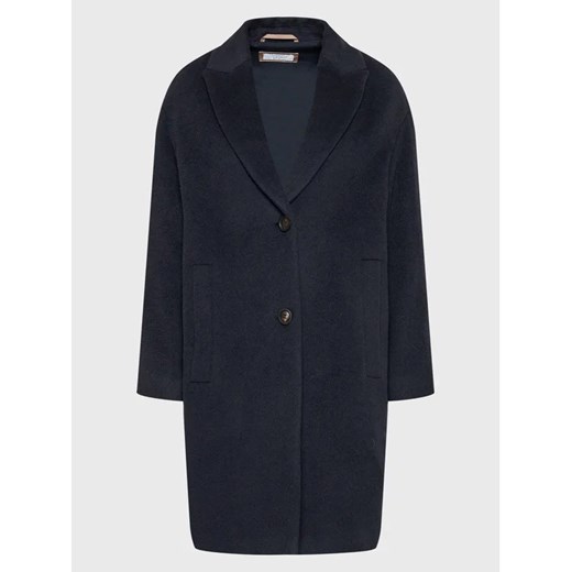 Peserico Easy Płaszcz wełniany M20095 04309 Granatowy Regular Fit Peserico Easy 46 wyprzedaż MODIVO