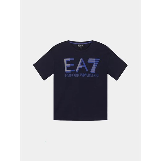 EA7 Emporio Armani T-Shirt 6RBT58 BJ02Z 1554 Granatowy Regular Fit 10Y MODIVO okazyjna cena