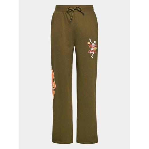 Night Addict Spodnie dresowe MJB-NA516FLAMES Zielony Regular Fit ze sklepu MODIVO w kategorii Spodnie damskie - zdjęcie 168410309