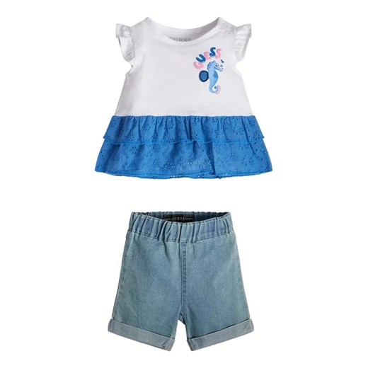 Guess Komplet t-shirt i szorty jeansowe A3GG13 K6YW0 Kolorowy Regular Fit ze sklepu MODIVO w kategorii Komplety niemowlęce - zdjęcie 168410609