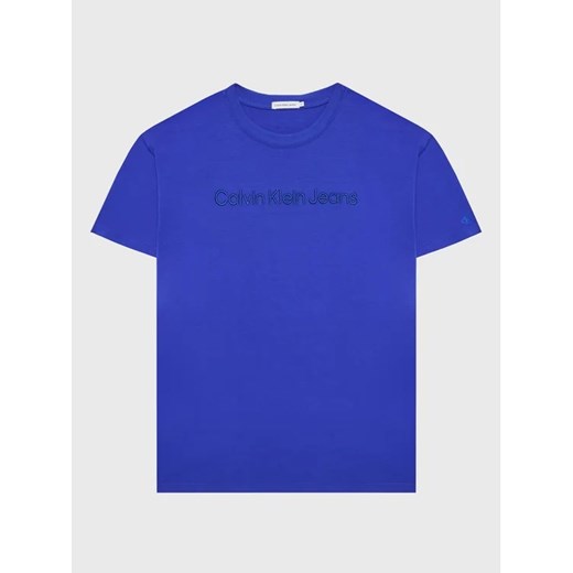 Calvin Klein Jeans T-Shirt Embroidery Logo IB0IB01563 Niebieski Regular Fit 12Y wyprzedaż MODIVO
