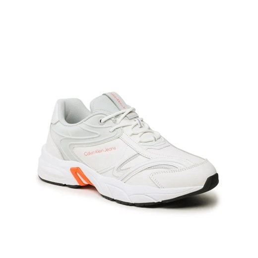 Calvin Klein Jeans Sneakersy Retro Tennis High/Low Frequency YM0YM00637 Biały 41 promocja MODIVO