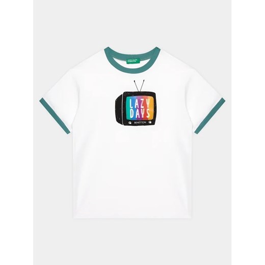 United Colors Of Benetton T-Shirt 3096C10HI Biały Regular Fit ze sklepu MODIVO w kategorii T-shirty chłopięce - zdjęcie 168412576